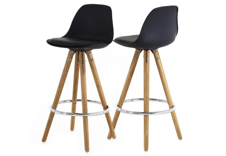 Tabouret de bar 4 pieds bois